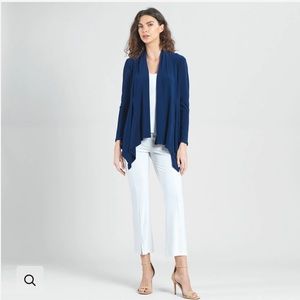 Clara Sunwoo DRAPE TUNIC CARDIGAN - NAVY